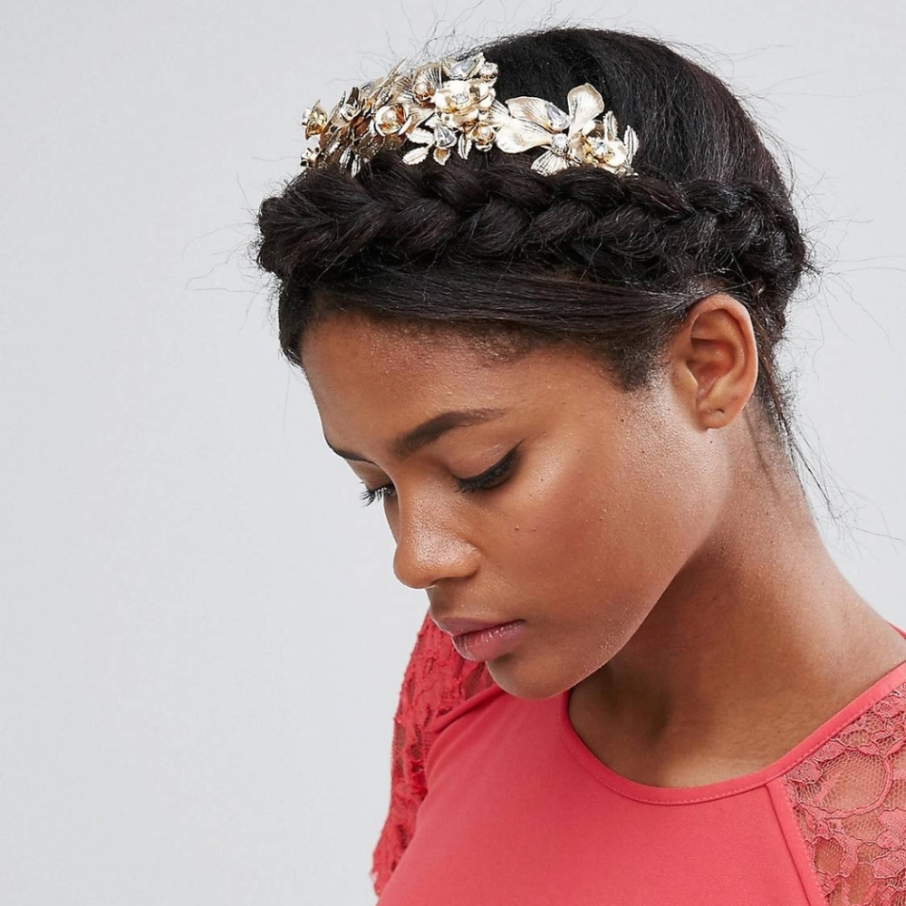 Asos premium occasion jewel and leaf vine headband
